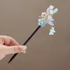 Flores Frescas Pequeñas, Pasadores de Borla Estilo Antiguo, Nuevos Pasadores de Imitación de Ébano Estilo Chino, Accesorios Antiguos para Cheongsam, Pasadores de Madera