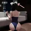 Lingerie Sexy Estilo Japonês e Coreano Transfronteiriço, Camisola Sexy de Alta Elasticidade Justa ao Corpo com Botões Escondidos, Body Transparente e Sedutor com Fenda Alta