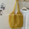 Bolsa de Paja Tejida Hueca de Gran Capacidad para Viajes de Verano en la Costa Bolso Tejido de Playa para Mujer Nuevo Estilo 2025 Bolso de Hombro para Debajo del Brazo
