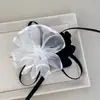 Acessórios de Cabelo Delicados da Coreia do Sul Rede Flor Tridimensional Fita Laço Grande Anel de Cabelo Fada Batendo Doce Elástico de Rabo de Cavalo para Mulheres