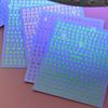 Venda Quente no Exterior Adesivos de Nail Art de Letras 12 Cores Letras em Inglês Maiúsculas e Minúsculas Decoração de Unhas Fluorescente Adesivos de Nail Art DIY