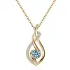 Estilo europeo y americano moderno, collar de moissanita de alta gama para mujer, joyería de plata de ley, diseño único, cadena para la clavícula, collar con colgante