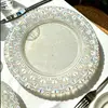 Plato para Mascotas de Lujo Ligero Estilo Europeo Chapado en Oro, Plato de Plástico, Plato de Cena Estilo Occidental, Blanco Crema con Borde Dorado, Plato para Frutas, Plato para Filete Estilo Occidental, Gama Alta