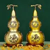 Nuevo Estilo Calabaza de Cobre Nafu Adorno para Sala de Estar, Adorno Artesanal Versátil de Feng Shui con Patrón Tai Chi, Artesanía de Metal