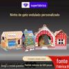 Fábrica de Impressão Casa de Gato Personalizada de Papelão Ondulado Brinquedos para Animais de Estimação Ninho de Gato Casa de Gato de Papelão Ondulado Personalizada Ecológica