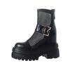 Sandálias de Malha com Plataforma Impermeáveis e Salto Ultra-Alto de 12cm 2026 Novo Estilo Primavera Bico Redondo Solado Grosso Salto Bloco Botas Curtas que Aumentam a Altura para Mulheres
