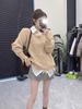 Suéter apilado con solapa de dos piezas estilo coreano para mujer, novedad de invierno 2024, top de estilo universitario de alta gama