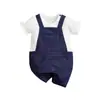 Roupão de Manga Curta Gentleman para Bebê Menino de Verão Liquidação Especial Macacão de Bebê Anime Roupas Finas para Bebê