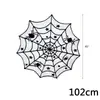 Estilo de Comercio Exterior Europeo y Americano Combinación de Encaje Negro Camino de Mesa de Halloween Mantel de Telaraña de Halloween Tela Decorativa para el Festival de Fantasmas