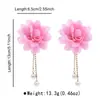 E14910 Pendientes Largos de Cadena con Garras de Camelia Dulce Transfronterizos, de Perlas Artificiales, a la Moda y Elegantes para Mujer