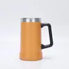 Caneca de cerveja nova de aço inoxidável 304 de 24oz com alça, caneca térmica para casa e escritório, caneca portátil de grande capacidade