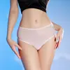 Calcinha Triângulo Sexy e Atraente Transparente Brilhante, Roupa Íntima Transparente Sem Costura Ultra-Fina Sedosa Respirável de Seda de Gelo para Casal