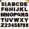 Patches Bordados de Letras e Números Ingleses Pretos com Glitter de Venda Quente Transfronteiriça com Adesivo Termocolante para Decoração de Roupas e Bolsas