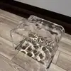 Taburete Pequeño de Acrílico con Onda de Agua, Taburete Bajo para Uso en Casa, Taburete Transparente Moderno para Baño, Impermeable para Bañarse, Taburete Pequeño para Cambiarse los Zapatos