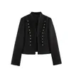 Ropa de mujer al por mayor transfronteriza 2026 otoño nueva moda chaqueta blazer estilo Napoleón bordada con cordones