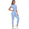 Traje Deportivo Transfronterizo para Mujer de Secado Rápido para Exterior, Verano Delgado Manga Corta Fitness Lulu Traje de Yoga de Una Pieza, Ajustado
