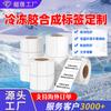 Papel Sintético Adesivo Congelado Personalizado Cinco Provas Sensível ao Calor Papel Sintético Cadeia Fria Fresco Anticongelante Resistente a Rasgos Resistente a Baixa Temperatura Etiqueta