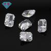 Huagang Gem 9A Retangular Chanfrado Flor de Gelo Lapidada Zircônia Branca Diamante de Alto Carbono Zircônia Octogonal Pequena Pedras Nuas CZ Anéis