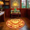 Cojín de Meditación Flor de Loto de Terciopelo de Cristal Cojín Redondo Zen de Meditación Sala Budista Hogar Meditación Alfombra Antideslizante Engrosada