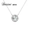 Daisini transfronterizo nuevo plata S925 diamante europeo y americano blanco redondo colgante a juego moda adelgazante cadena de clavícula