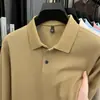 Modelo Principal Recomendado Marca Flor de Piña Grande 3D Algodón Piqué Camiseta de Manga Larga Top con Cuello Polo de Seda Hielo Negocios Camiseta Polo Hombre