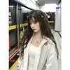 Sudadera con capucha de estilo americano simple y perezoso para mujer, Otoño e Invierno, Nueva, Holgada, de terciopelo, Engrosada, Chaqueta cárdigan con cremallera para pareja