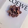 Estilo Vintage Hong Kong Tecido com Borda Queimada Glitter Camélia Handmade DIY Elástico de Cabelo Broche Acessórios para Roupas Atacado