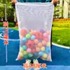 Bolsa de Almacenamiento para Pelotas de Playa Gran Capacidad Cesta de Almacenamiento para Pelotas Rebotantes Infantiles Bolsa de Malla Lavable Transpirable Bolsa Blanca