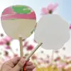 Ventilador Redondo em Branco Miniatura Versão Q, Leque Laqueado, Leque DIY, Leque Redondo em Branco Estilo Tradicional, Leque Laqueado, Leque Redondo Pintado à Mão para Crianças, Ventilador Pequeno