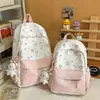 Mochila para Secundaria y Preparatoria, Estilo Coreano, Ligera, Fresca y Sencilla, Gran Capacidad, Estampado de Niña Linda, Estilo Académico, Mochila de Doble Hombro