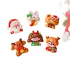 Acessórios de Resina Fofos de Papai Noel e Menina Rena, Cola Cremosa DIY para Capa de Celular, Grampo de Cabelo, Materiais para Ímã de Geladeira