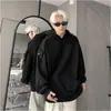 Sudadera blanca de peso pesado estilo americano 2026, talla grande, colección de otoño, diseño de nicho moderno, sudadera casual holgada para hombre