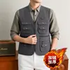 Chaleco Forrado de Polar para Hombre para Ropa de Exterior en Otoño/Invierno, Chaleco de Cuello Alto, Ropa de Exterior Tallas Grandes para Hombre, Chaleco Casual para Jóvenes