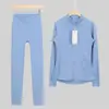 [Em Estoque] Conjunto de Jaqueta com Gola Alta e Calça Cropped Ld Transfronteiriça, Jaqueta Esportiva de Gola Alta, Jaqueta Esportiva de Outono para Yoga