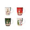 Taza de Cerámica de Alce para Árbol de Navidad Campestre de Estilo Europeo Personalizado con Varios Colores y Calcomanías de Logotipo Personalizables