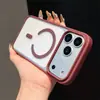 Adecuado para Funda de Teléfono iPhone 17, Magnética Macaron 15Promax Anticaída Dura Transparente Simple Funda Protectora Apple