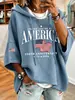 Sudadera con Estampado de Letras Transfronteriza 2026 para Mujer, Estilo Pulóver, con Capucha, Tejido de Bucle Pequeño, Estampado 3D
