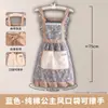 Delantal de cocina de nuevo estilo para uso doméstico, hecho de algodón y lino, elegante y moderno, adecuado para el trabajo, bata fina para mujer