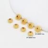 Contas Redondas de Disco Voador Banhadas a Ouro 18K Contas Espaçadoras com Preservação de Cor Preenchidas a Ouro 14K Acessórios de Joalheria para Pulseira DIY D93