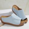 Sandalias de Chanclas de Suela Gruesa Empalmadas de Una Línea Estilo Nuevo Transfronterizas del Sudeste Asiático para Mujer Comercio Exterior Sandalias de Playa de Cuña Simples para Exterior
