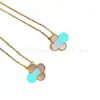Nuevo Collar de Burbujas de Cuatro Hojas Versión Alta V Oro para Mujer Diseño de Nicho Lujo Ligero Esmalte Rojo Flor de Nácar Fabricante Venta al por Mayor