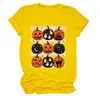Amazon eBay sitio independiente moda casual versátil mujer nueve calabaza fantasma murciélago gato negro cuello redondo manga corta