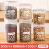 Frascos de Plástico Sellados para Granos, Almacenamiento de Cocina, Contenedores Transparentes, Cajas para Snacks, Alimentos Secos y Frascos para Almacenar Té