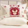 Funda de almohada de felpa con orejas grandes de invierno, forro polar doble grueso, funda de almohada individual de forro polar de coral para niños, lavable, estilo de dibujos animados
