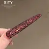 Presilha de Cabelo Elegante Versátil Cinza-Prata com Strass de Alta Qualidade Presilha Reta para Nuca Acessórios Exquisitos de Bico de Pato