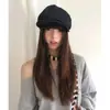 Boina de Mezclilla Vintage para Mujer, Sombrero de Pintor Novedoso de Alta Gama tipo Nube, Gorra de Periódico que Adelgaza el Rostro, Versátil Sombrero de Pintor