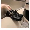 Edición de Piel de VacaModelo Premium~Zapatos Brogue Tallados de Piel de Caballo Vintage con Tacones Gruesos, Mocasines para Mujer