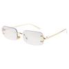 Nuevas gafas de sol de moda de estilo coreano, personalizadas, cuadradas, sin montura, para hombre y mujer, gafas marinas, foto callejera, gafas de sol hip hop