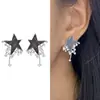 Pendientes de Zirconia Estrella Madreperla Aguja de Plata Estilo Coreano Lujo Ligero Pendientes de Gama Alta Pendientes Exquisitos de Nicho Personalizados Venta al por Mayor para Mujeres