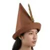 Sombrero de Jefe Indio Tocado de Plumas Festival Irlandés Verde Sombrero de Capitán para Adultos Sombrero Angulado Tocado